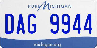 MI license plate DAG9944