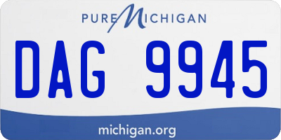 MI license plate DAG9945