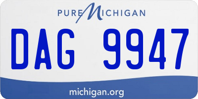 MI license plate DAG9947