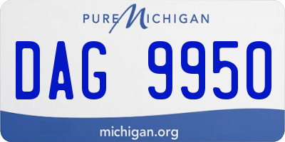 MI license plate DAG9950