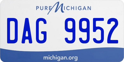 MI license plate DAG9952