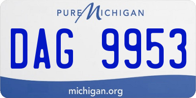 MI license plate DAG9953