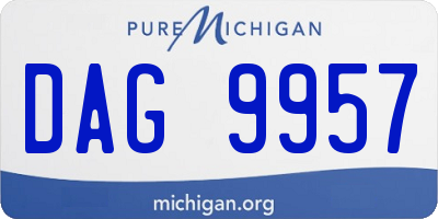 MI license plate DAG9957