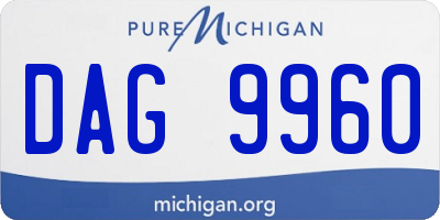 MI license plate DAG9960