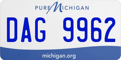 MI license plate DAG9962