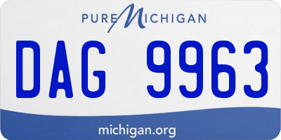MI license plate DAG9963