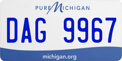 MI license plate DAG9967