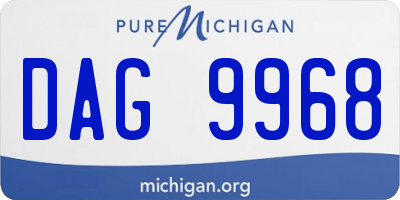 MI license plate DAG9968