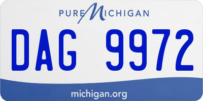 MI license plate DAG9972