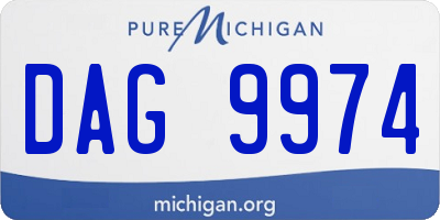 MI license plate DAG9974