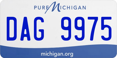 MI license plate DAG9975