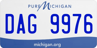 MI license plate DAG9976