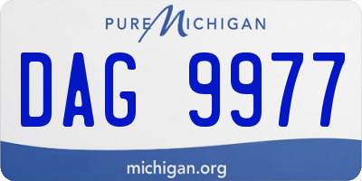 MI license plate DAG9977