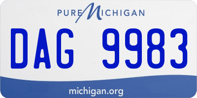 MI license plate DAG9983
