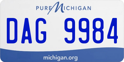 MI license plate DAG9984