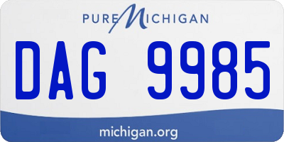 MI license plate DAG9985