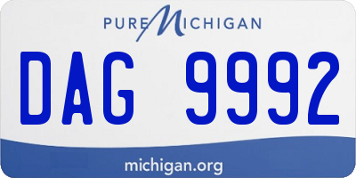 MI license plate DAG9992
