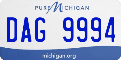 MI license plate DAG9994