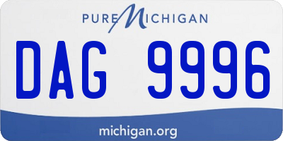 MI license plate DAG9996