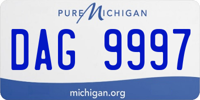 MI license plate DAG9997