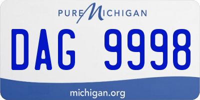 MI license plate DAG9998