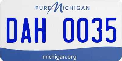 MI license plate DAH0035