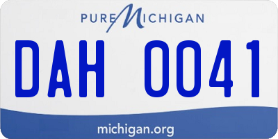 MI license plate DAH0041