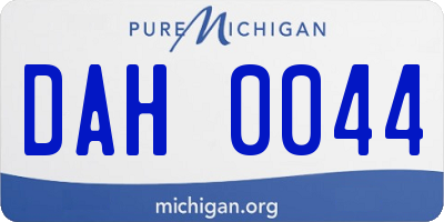 MI license plate DAH0044