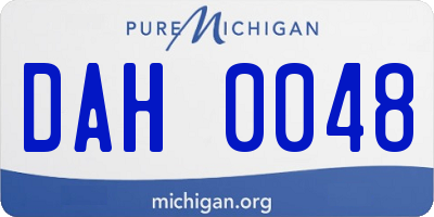 MI license plate DAH0048