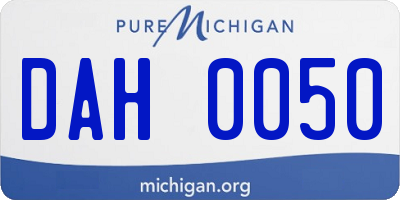 MI license plate DAH0050