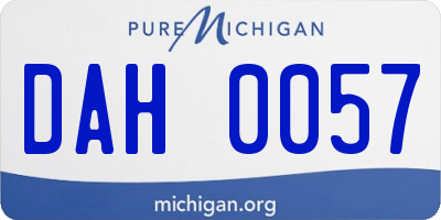 MI license plate DAH0057