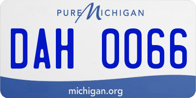 MI license plate DAH0066