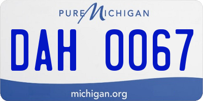 MI license plate DAH0067