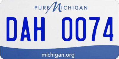 MI license plate DAH0074