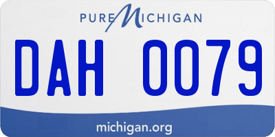 MI license plate DAH0079