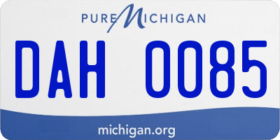 MI license plate DAH0085
