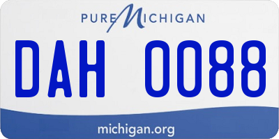 MI license plate DAH0088