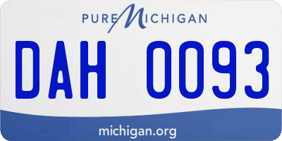MI license plate DAH0093