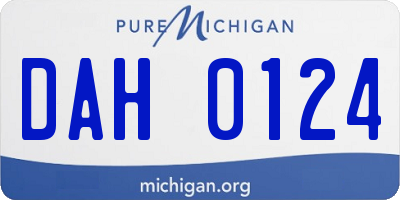 MI license plate DAH0124