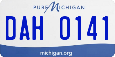 MI license plate DAH0141
