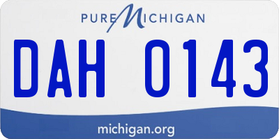 MI license plate DAH0143