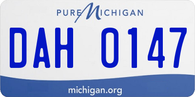 MI license plate DAH0147