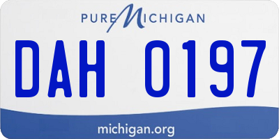 MI license plate DAH0197