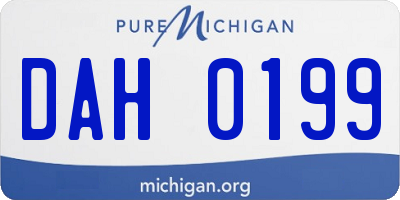 MI license plate DAH0199