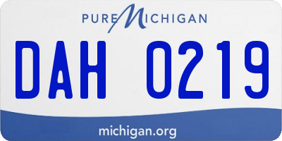 MI license plate DAH0219
