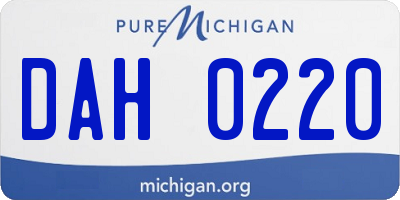 MI license plate DAH0220