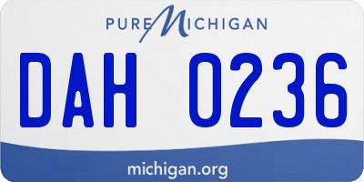 MI license plate DAH0236