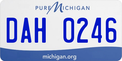 MI license plate DAH0246