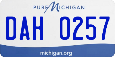 MI license plate DAH0257