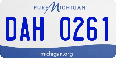 MI license plate DAH0261